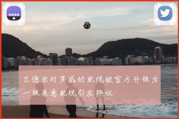 兰德尔对罗威的犯规被官方升级为一级恶意犯规引发热议