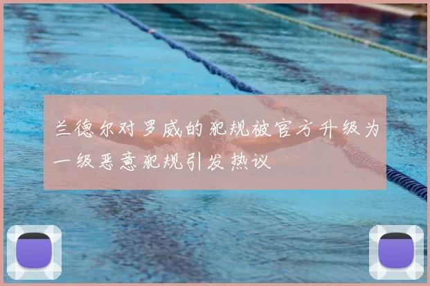 兰德尔对罗威的犯规被官方升级为一级恶意犯规引发热议