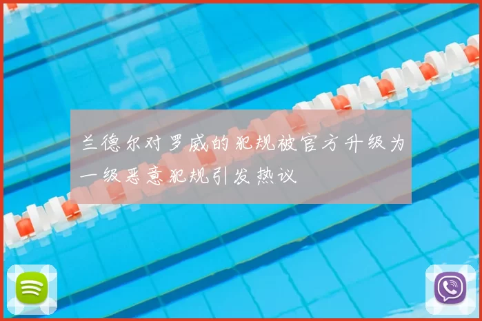 兰德尔对罗威的犯规被官方升级为一级恶意犯规引发热议