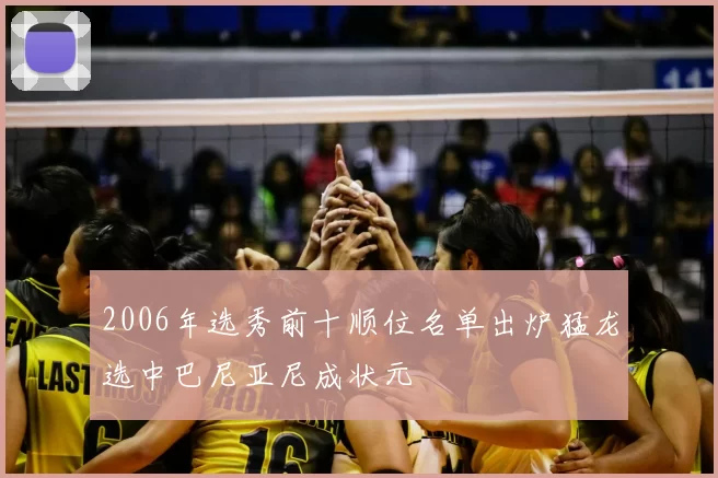 2006年选秀前十顺位名单出炉猛龙选中巴尼亚尼成状元